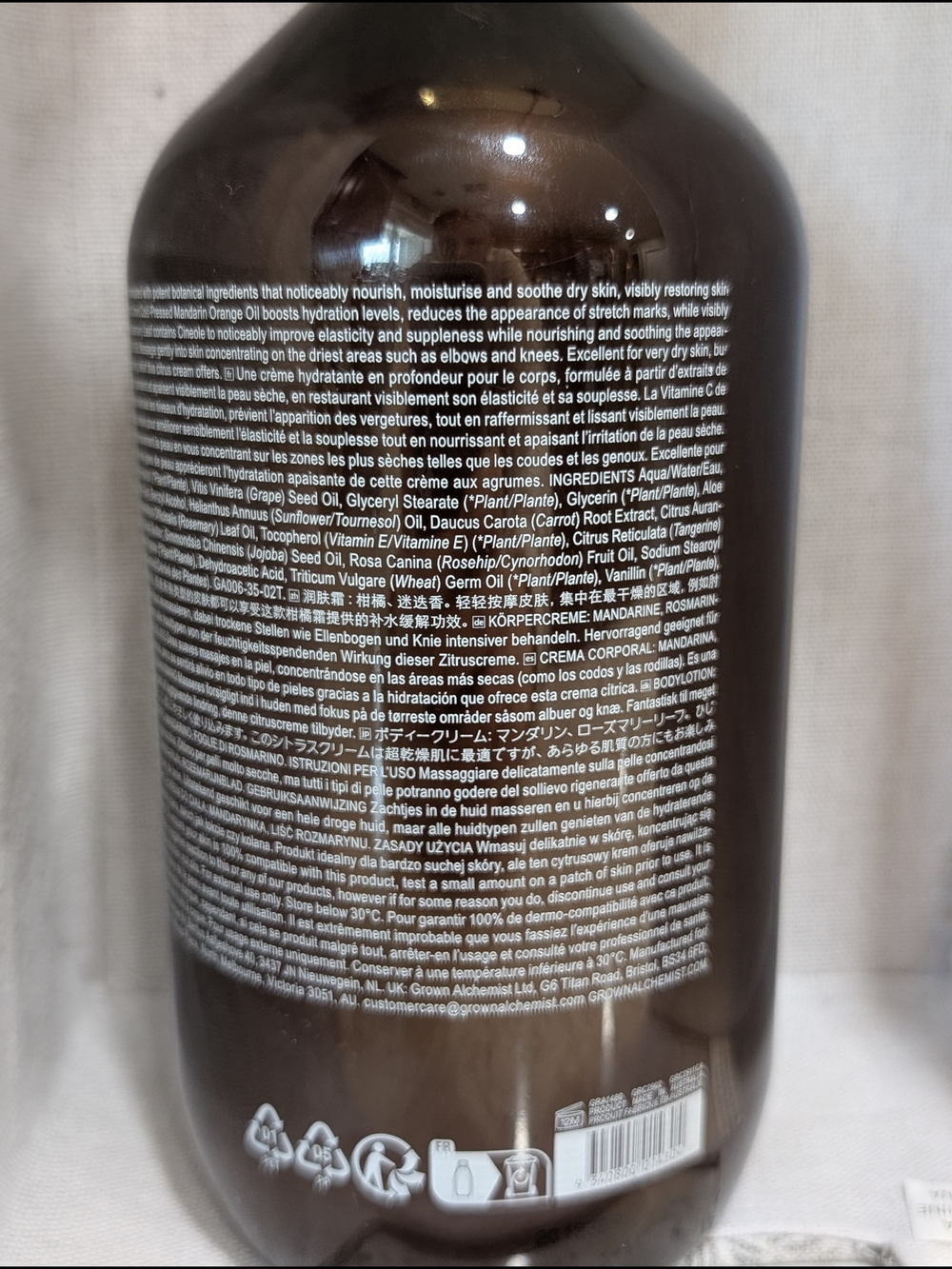 Grown Alchemist Mandarin & Rosemary Leaf Body Cream - JUMBO 1 Liter Refill - Picture 4 of 5
